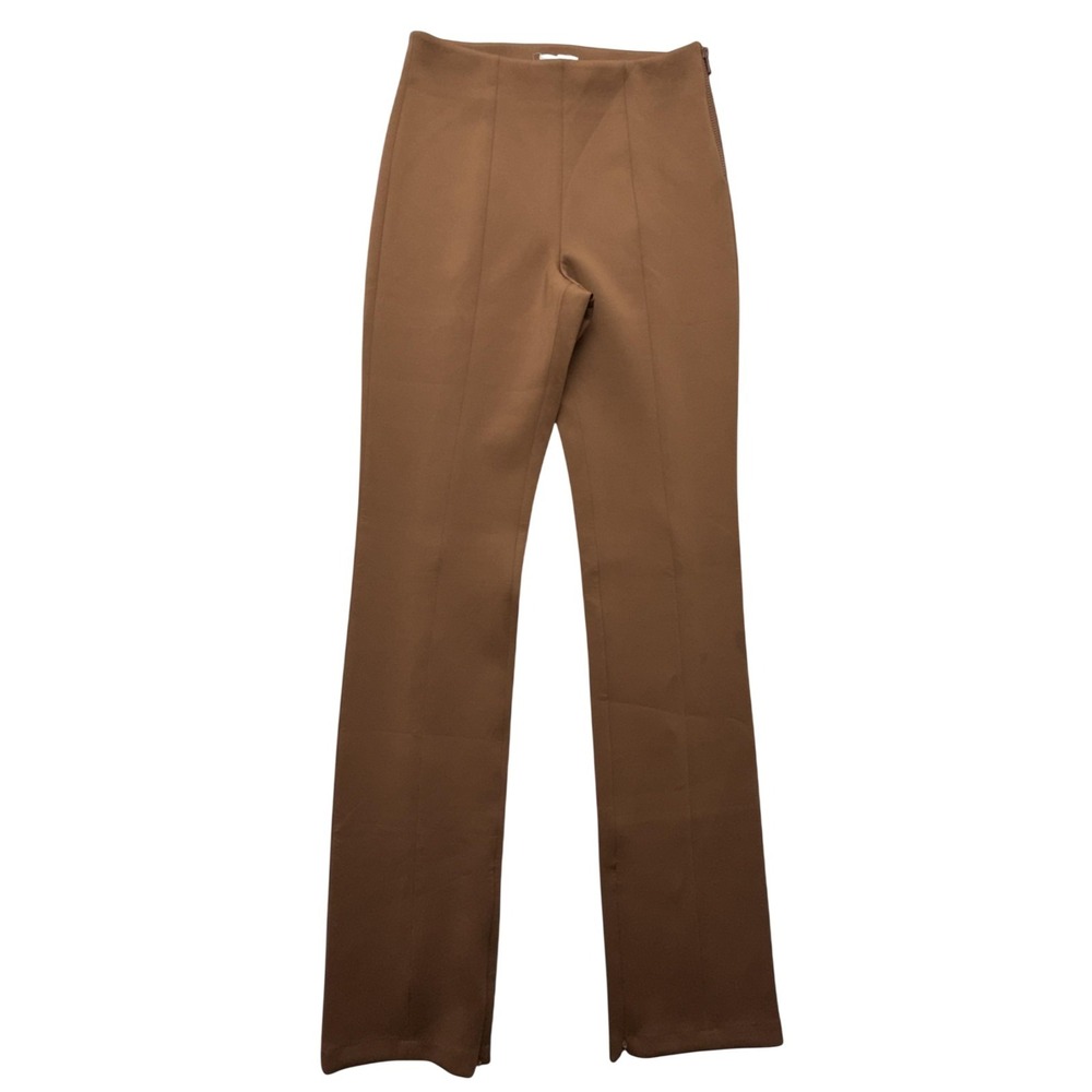 Good American Knit Dress Pants Womens 3 Brown Slim Straight Ankle Zip Stretch